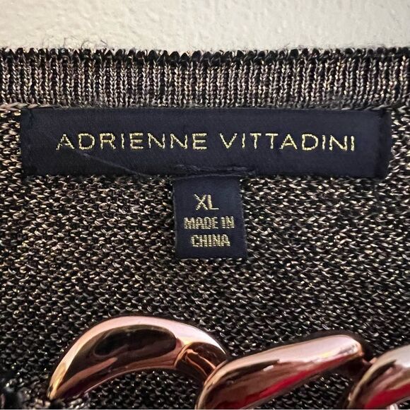 Rose Gold ADRIENNE VITTADINI Elbow Sleeve Dolman Sweater w/Chainlink Keyhole XL - Picture 6 of 12